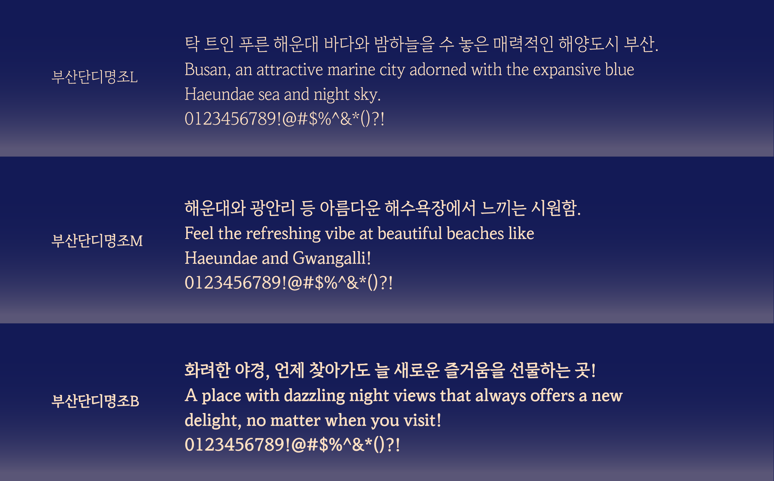 폰코, 상업용폰트, 자막폰트, 해양도시,부산시,부산시전용서체,도시서체,본문용,명조체,라틴확장,무료폰트