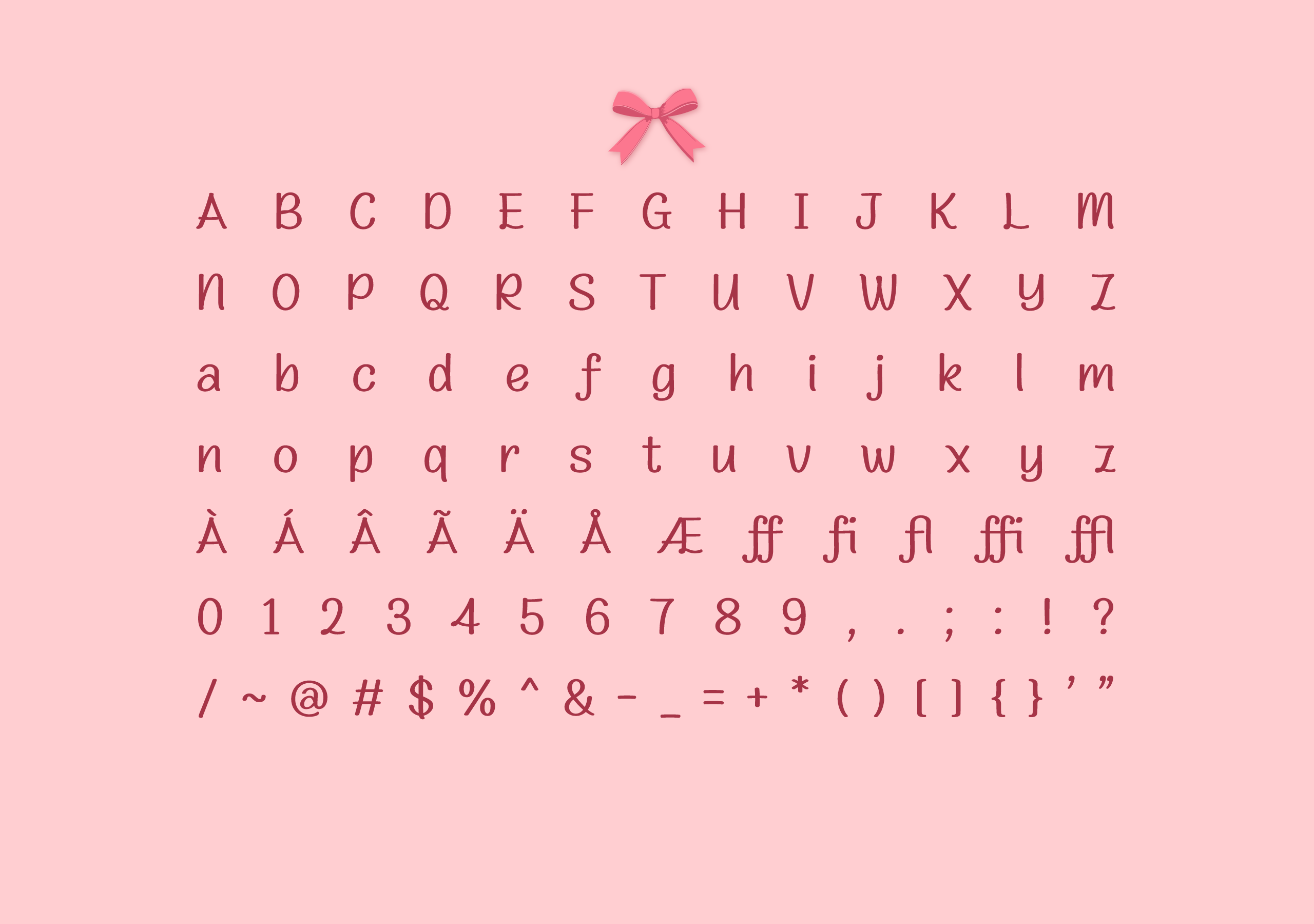 폰코, 윤콜렉션 톡톡, 손글씨폰트, 라틴폰트, 발레코어, 컬리리본, CurlyRibbon