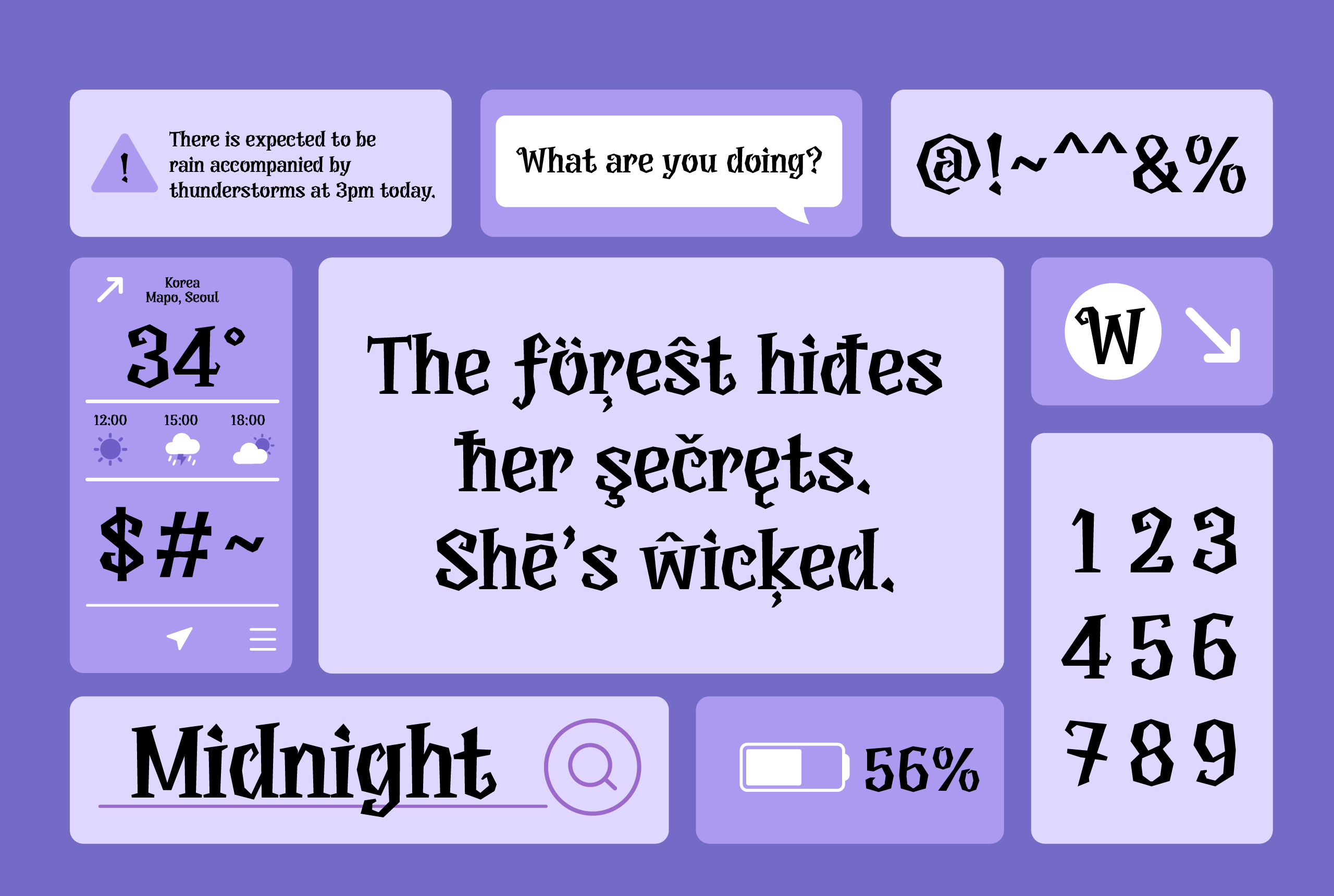 폰코, 윤콜렉션 톡톡, 손글씨폰트, 라틴폰트, WickedWitch, Wicked, Witch, 위키드위치, 마녀, 판타지, 할로윈 폰트