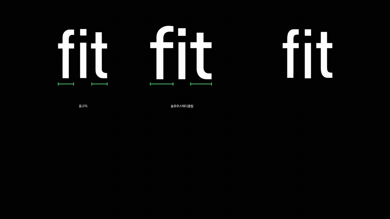 동영상 6 fit, 윤고딕, 슬로우스테디클럽, 고딕, 산세리프, 본문용, 제목용